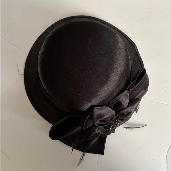 August Hat Company Black Satin Church Wedding Dress Hat main image 5